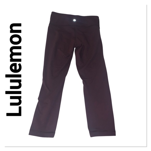 lululemon athletica Pants - LULULEMON Burgundy Cropped Leggings 4